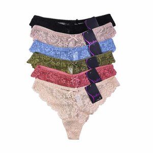 6-PAIRS Sofra Lace Thong Panty